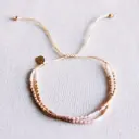 Double Miyuki Bracelet Nude White Taupe - Bazou