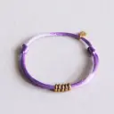 Satin Bracelet with Rings Lilac Gold - Bazou