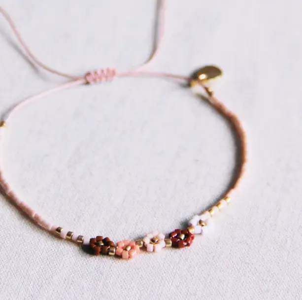 Miyuki-armband met 5 mini-madeliefjes - Bazou