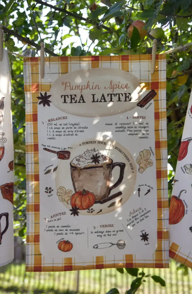 Tea Towel Recette Pumpkin Spice Tea - Caro from Woodland