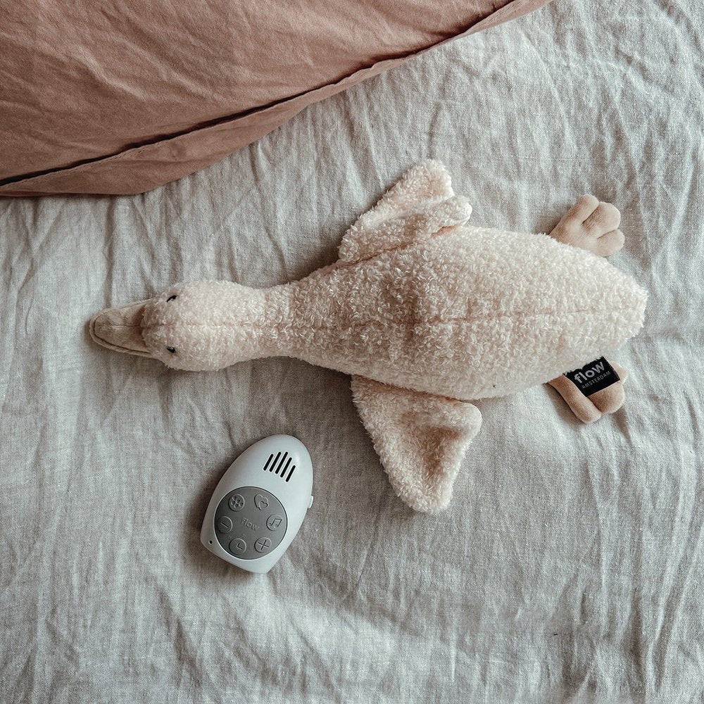Liva Peluche réconfortante rechargeable avec battements de cœur Oie Beige - Flow Amsterdam