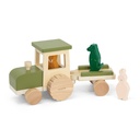 Houten Tractor met Aanhangwagen - Trixie