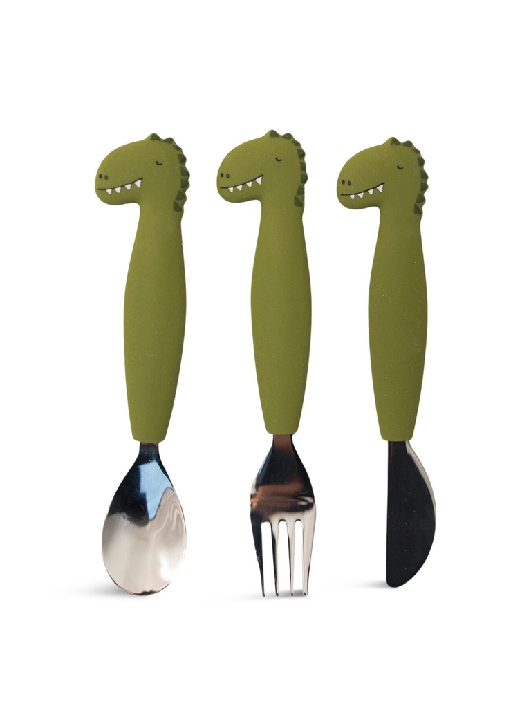 Couverts 3 pièces en silicone Mr. Dino - Trixie
