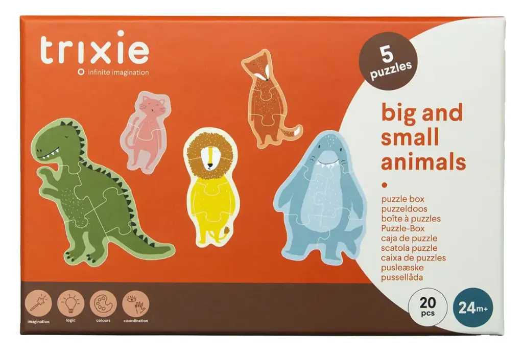 Boîte à puzzles Petits et grands animaux 5 puzzles - Liste de Saint-Nicolas de Camille