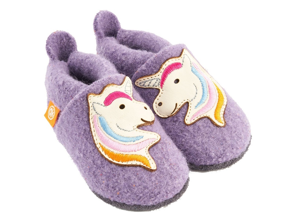 Chaussons en laine mérinos Wolli Licorne pointure 28/29 - Liste de Saint-Nicolas de Jeanne