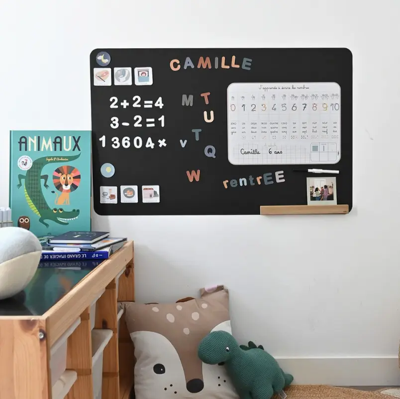 Tableau magnétique taille M Rectangle et accessoires Noir - Liste de Saint-Nicolas de Jeanne