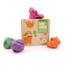 Pâte à modeler Loki Assortiment de 4 couleurs (orange, vert, rose et violet) - Neogrün