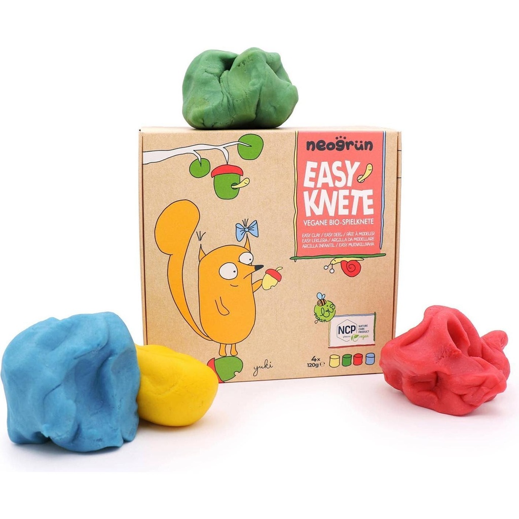 Pâte à modeler Yuki Assortiment de 4 couleurs (jaune, vert, rouge et bleu) - Neogrün