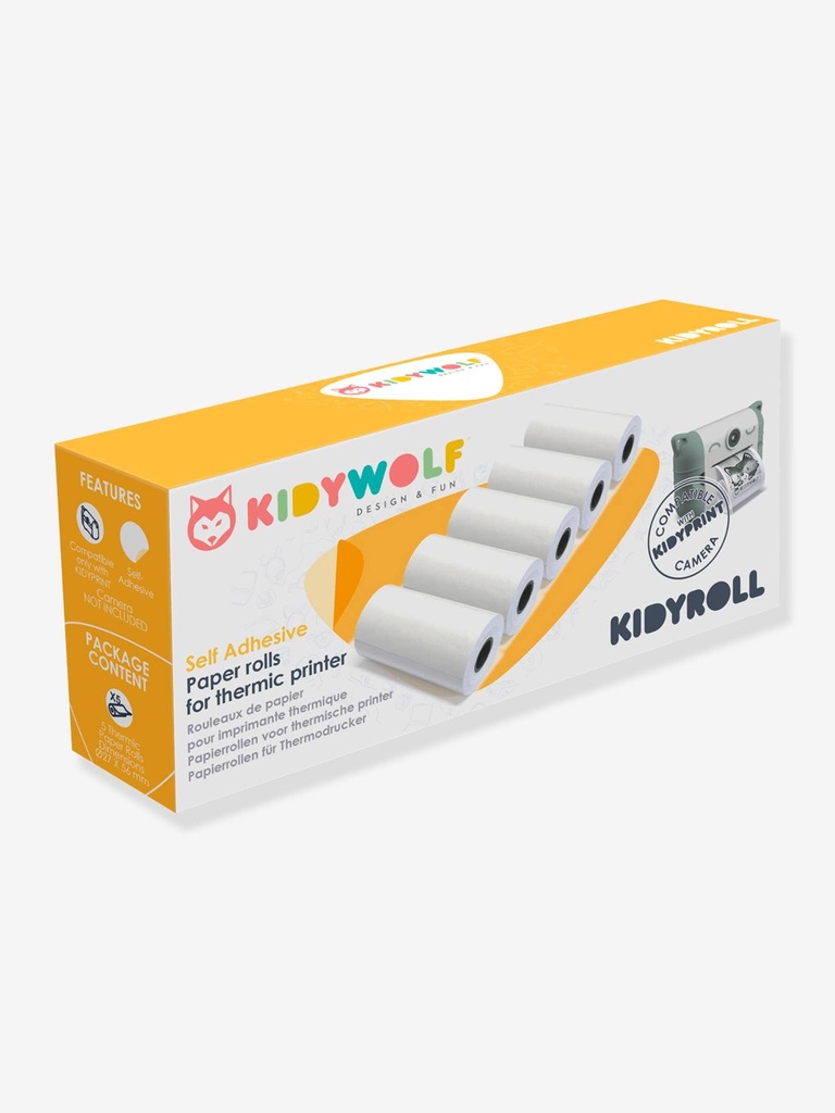 KIDYROLL 1 x 5 Rollen Zelfklevend Papier voor KIDYPRINT - Kidywolf