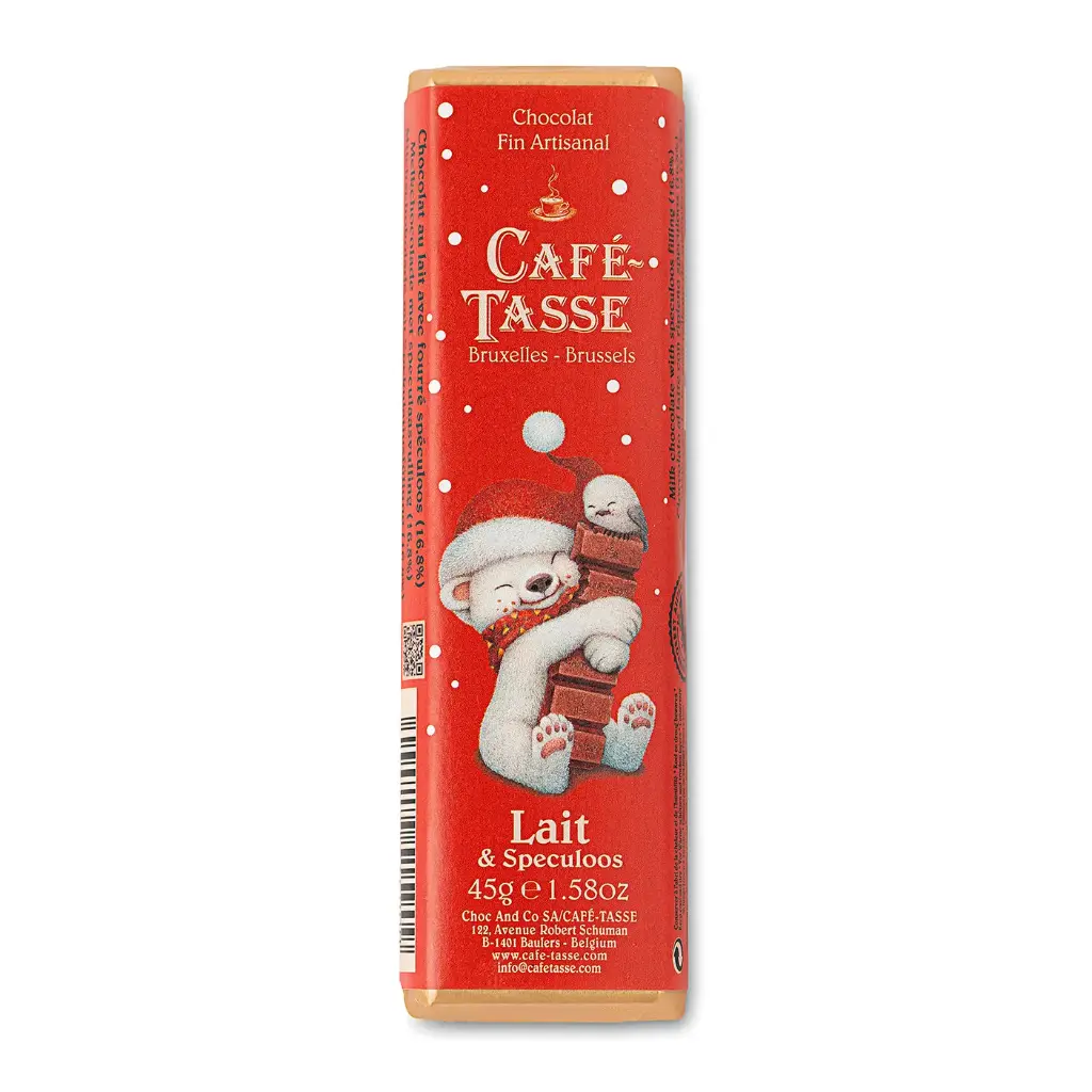 Barre de chocolat au Lait & Spéculoos Noël - Café Tasse