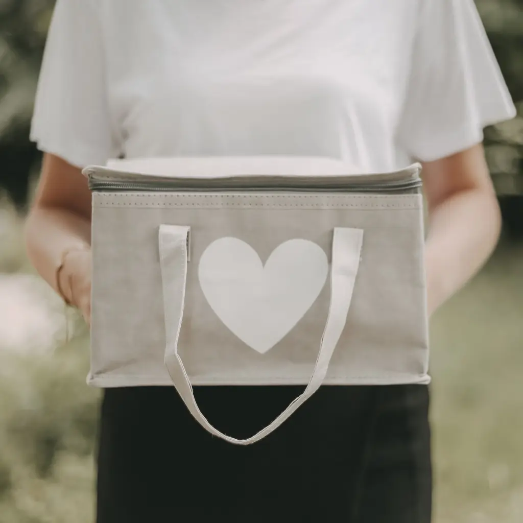 Gray Insulated Bag Heart - Eulenschnitt