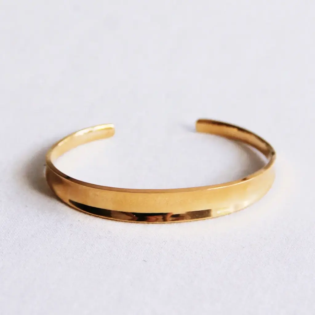 Wide Flared Bracelet Gold - Bazou