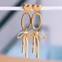 Boucles d'oreilles à pendentif nœud élégant en acier inoxydable - Bazou