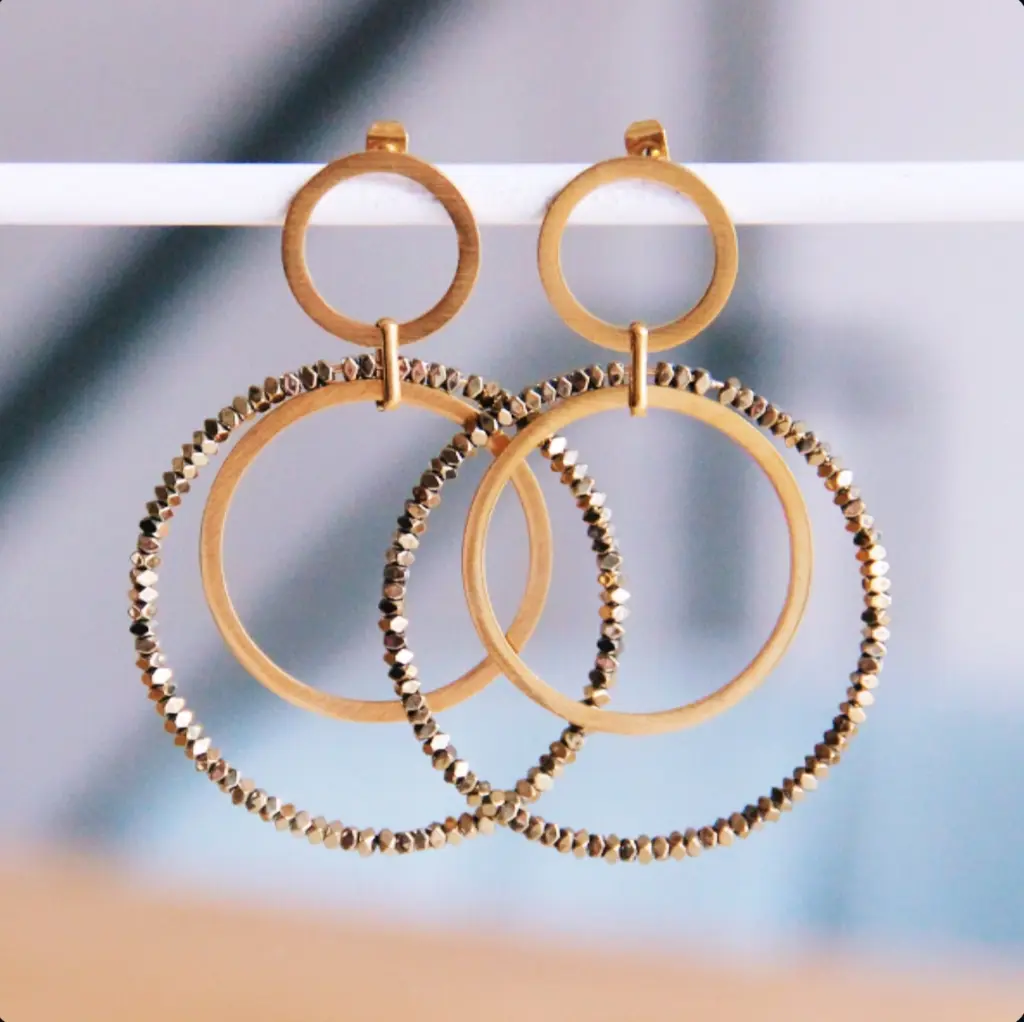 Boucles d'oreilles en acier inoxydable "City Chic" - Bazou
