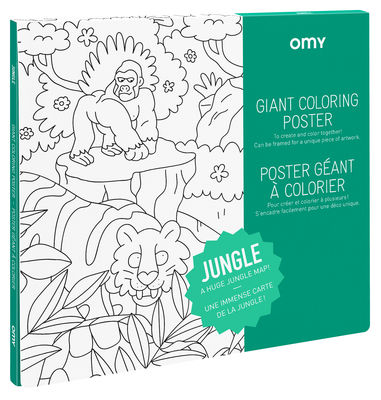 Poster géant à colorier 100 x 70 cm Jungle - Liste d'anniversaire d'Héloïse
