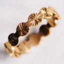Bague en acier inoxydable avec imprimé fantaisie doré - Bazou