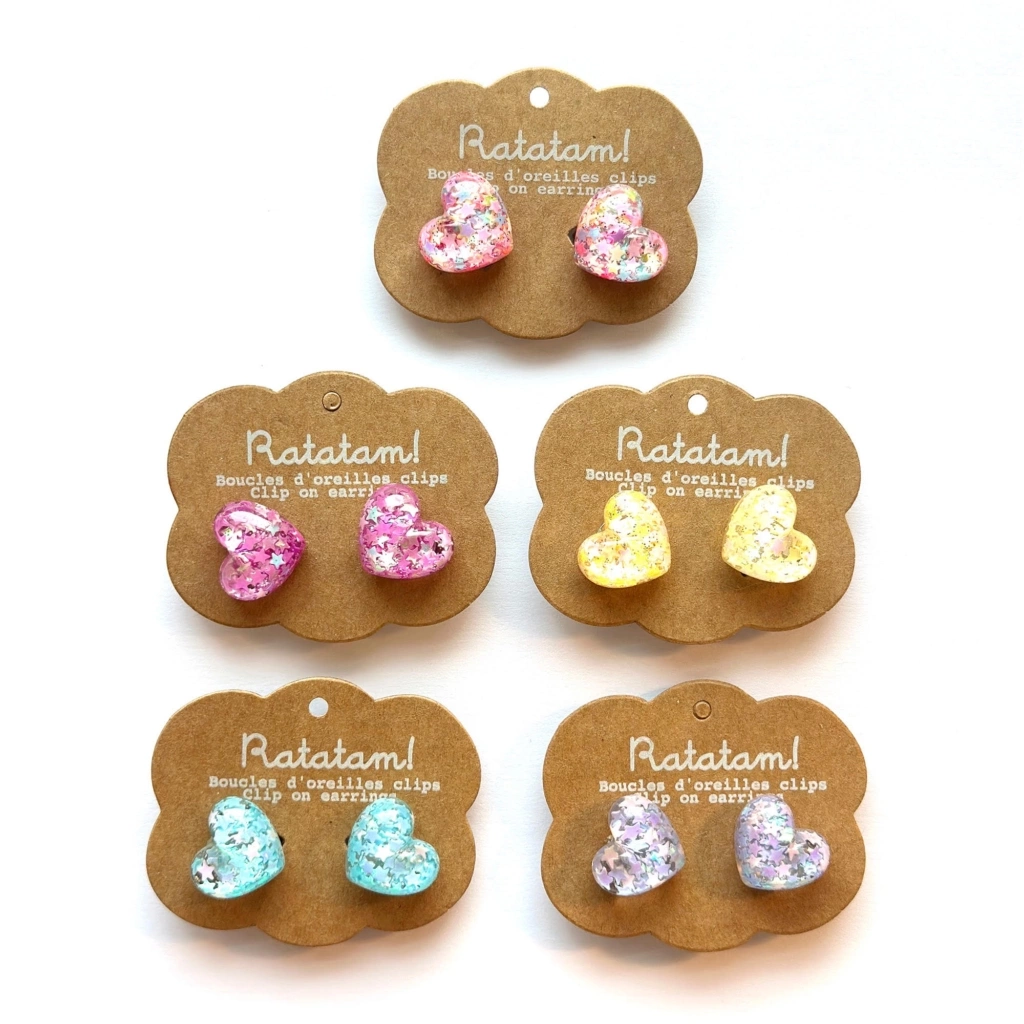 Boucles d'oreilles à clipser Etoiles - Ratatam (Bleu)