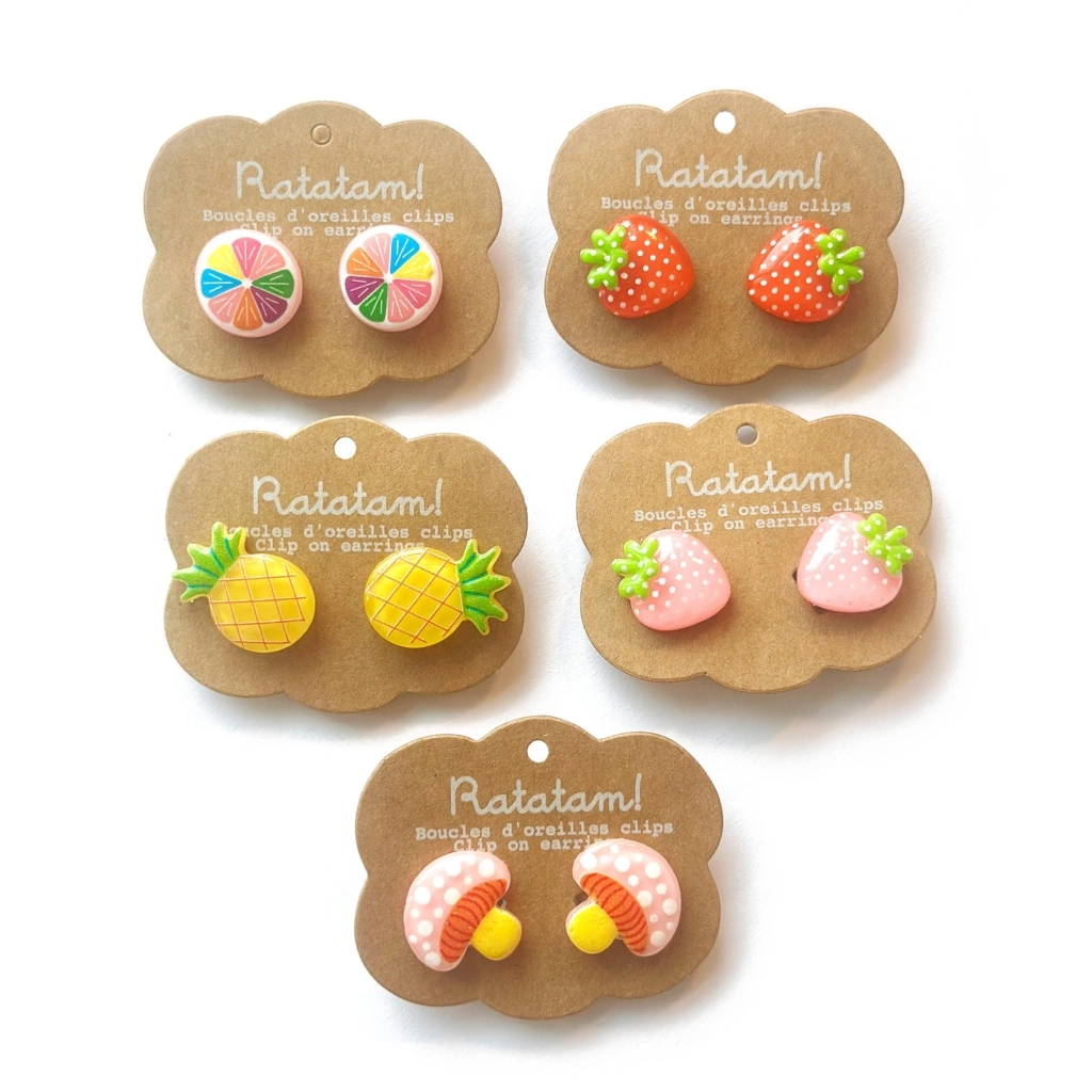 Boucles d'oreilles à clipser Fruits et légumes - Ratatam (Ananas)
