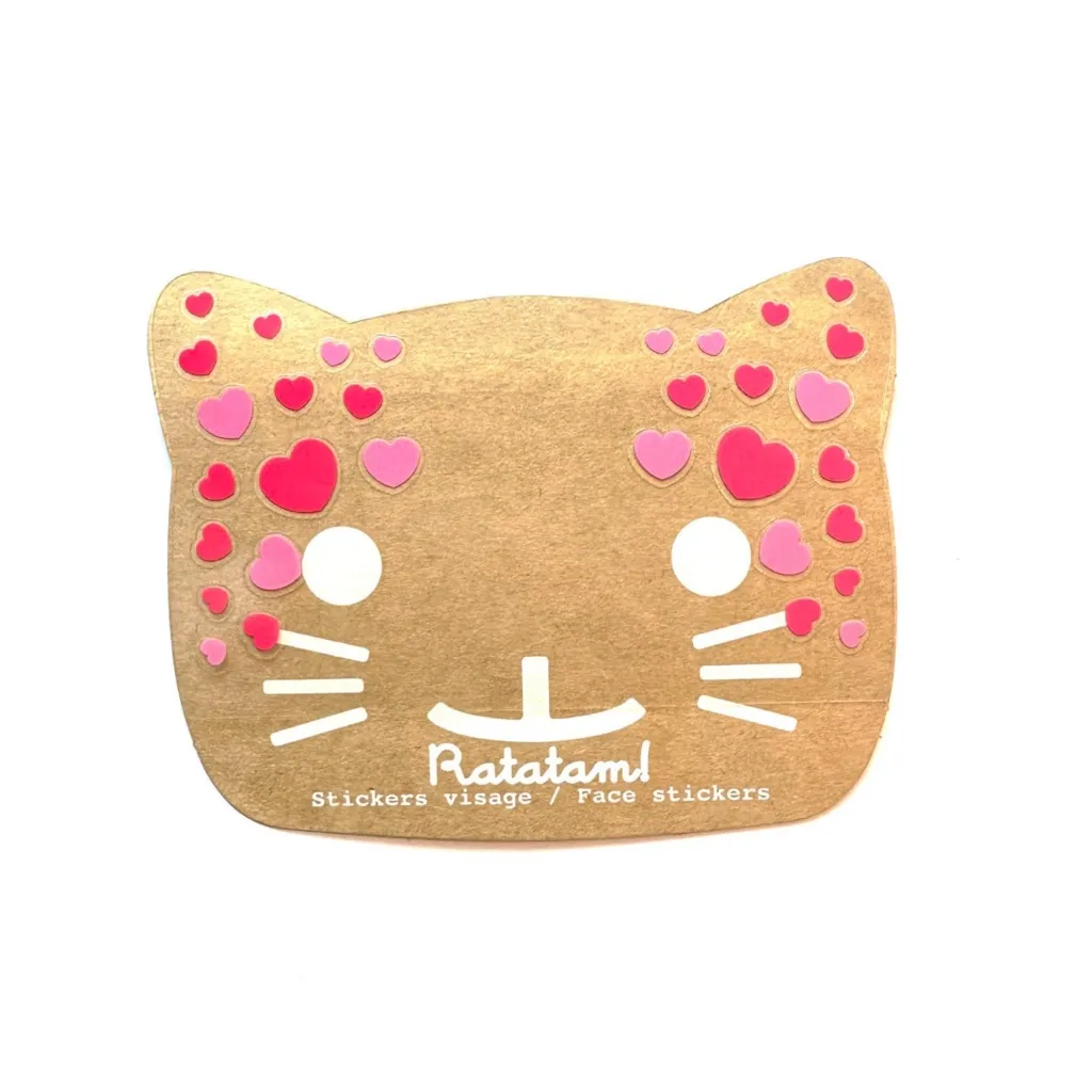 Gezichtsstickers Hartjes Rood & Roze - Ratatam