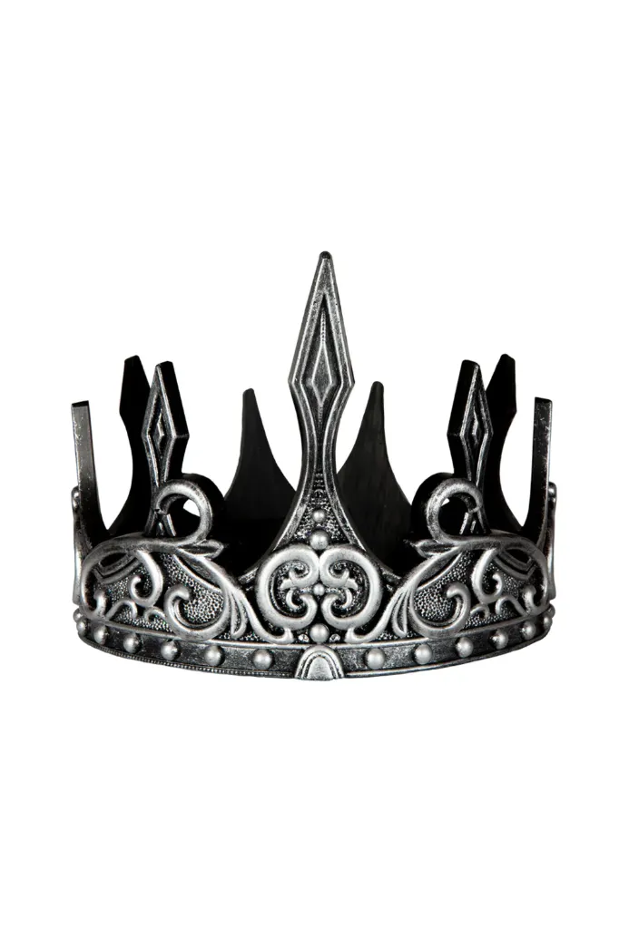Couronne de Roi luxe latex Argent/Noir - Great Pretenders