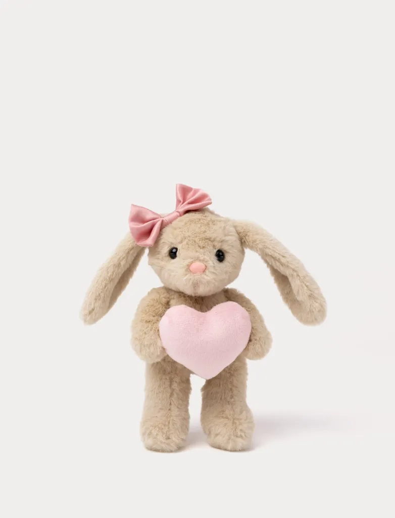 Lapin en peluche Tyra avec Cœur Beige - Teddy Kompaniet