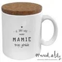 Mug "Mamie trop géniale" avec son couvercle en liège - Marcel & Lily