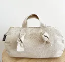 Mini Sac Polochon XXS Coton Brodé Maman Love Sable - Marcel & Lily