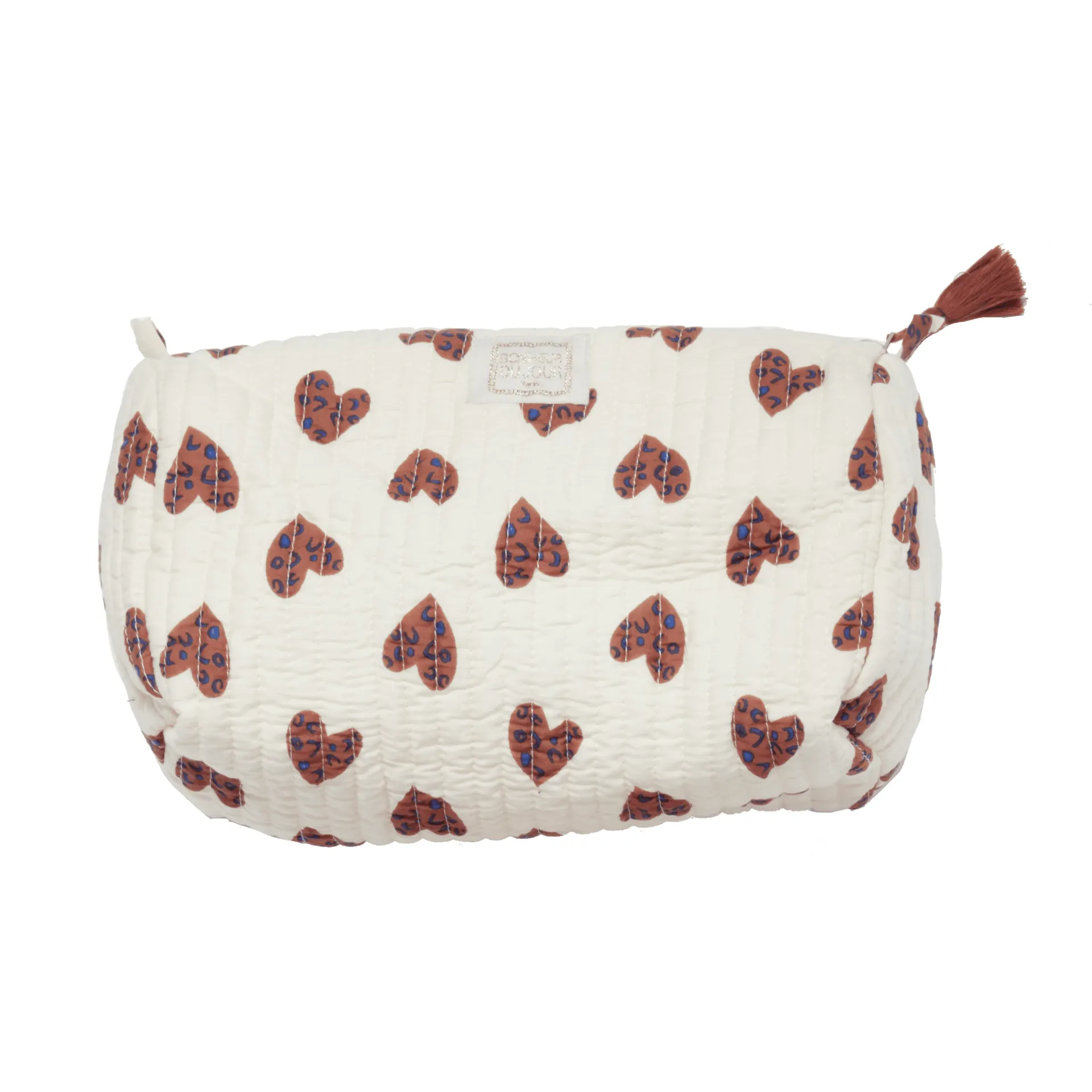 Petite trousse de toilette Indi Coeur Sauvage Ecru Rosée - Bonheur du Jour