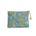 Petite pochette matelassée imprimée de fleurs indiennes Vishnu Terracotta - Bonheur du Jour