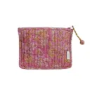 Klein gewatteerd etui met Indiase bloemenprint Arya Malaga - Bonheur du Jour