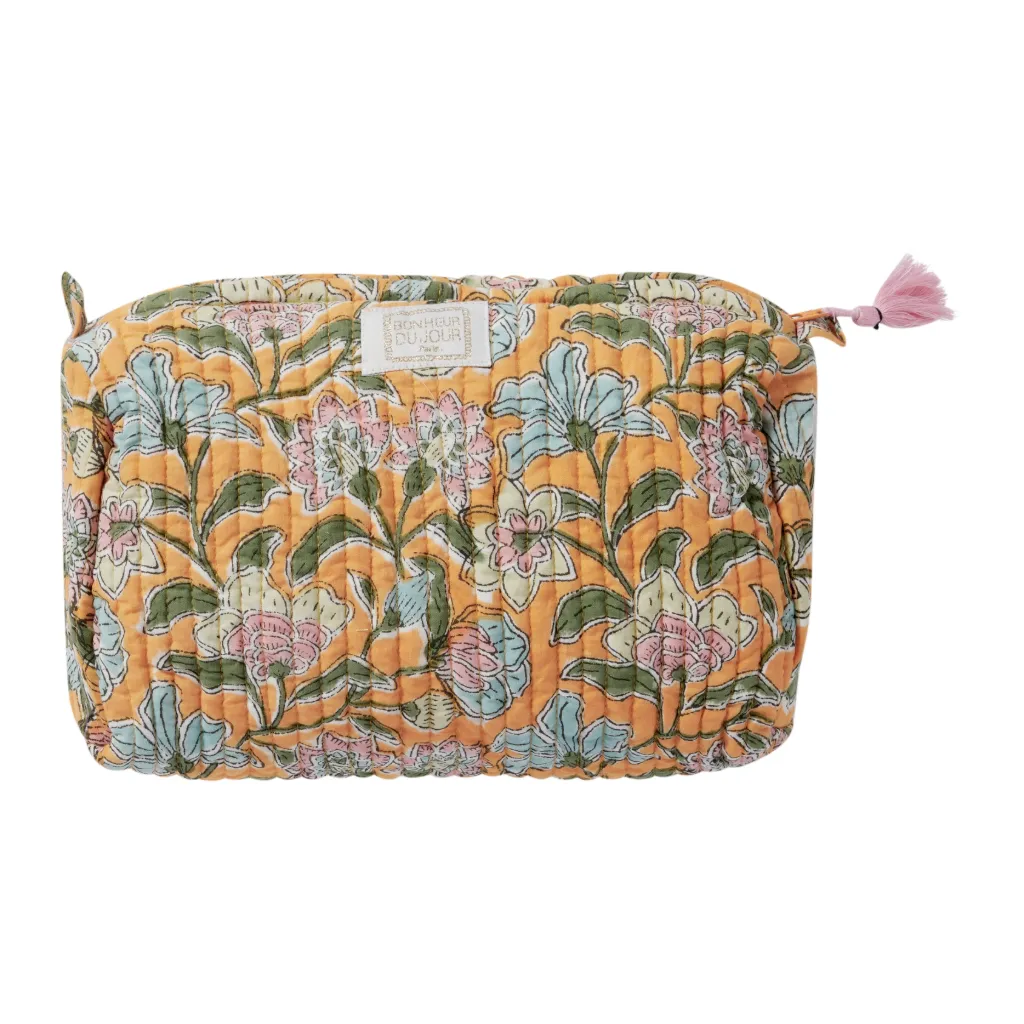 Large Quilted Pouch Sakura Curry - Bonheur du Jour