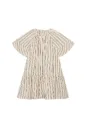 Short Sleeve Dress Bone White Midi Stripe - Noppies