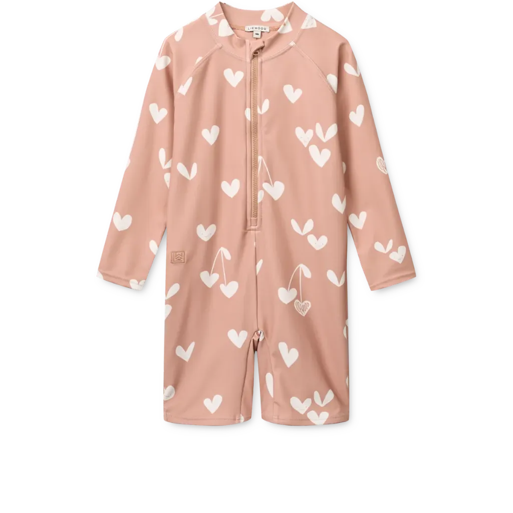 Combinaison de natation ML Max Sweathearts Pale Tuscany - Liewood (9 mois)