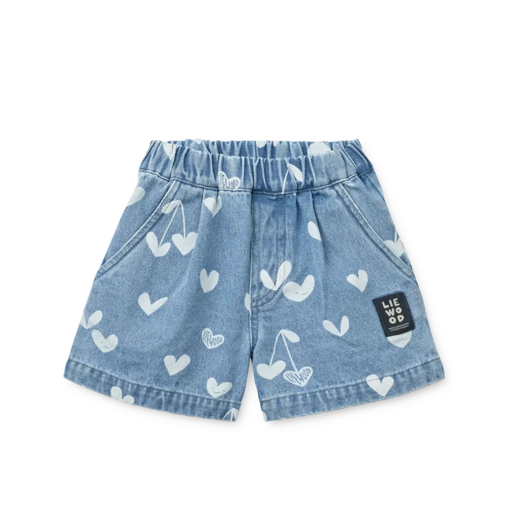 Short Borrisa Sweethearts Light Blue Denim - Liewood