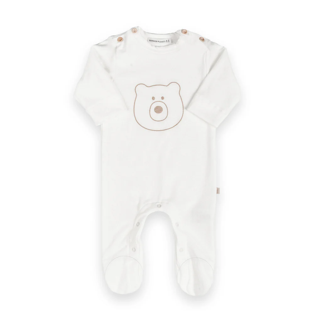 Combinaison Tuta Ours avec pieds Off white - Bamboom (1 mois)