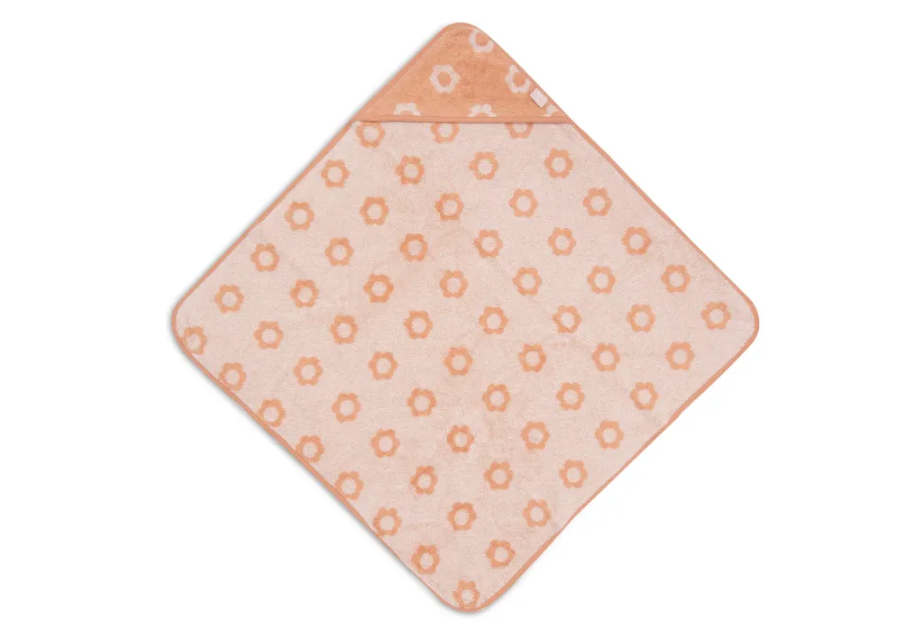 Terry Hooded Towel 75x75cm Jacquard Flower - Jollein