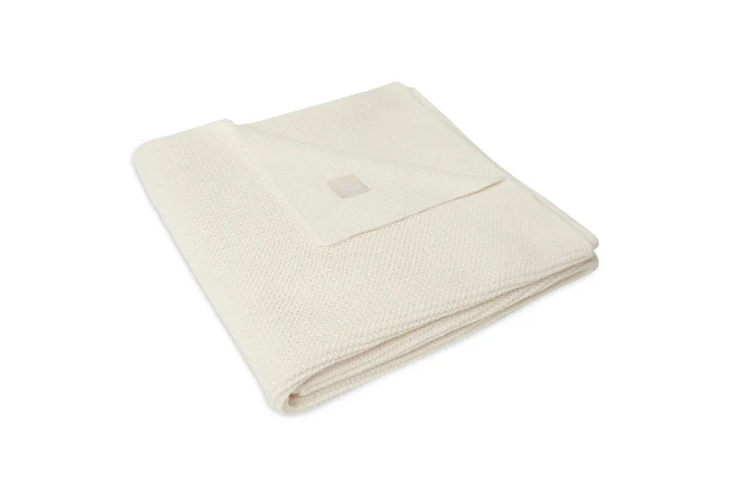 Wiegdeken 75x100cm Basic knit Ivory - Jollein