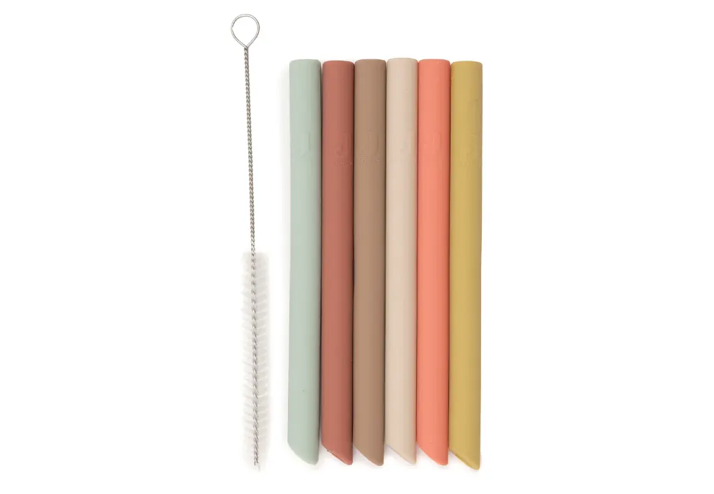 Pailles Silicone Multicolore 6 Unités - Jollein