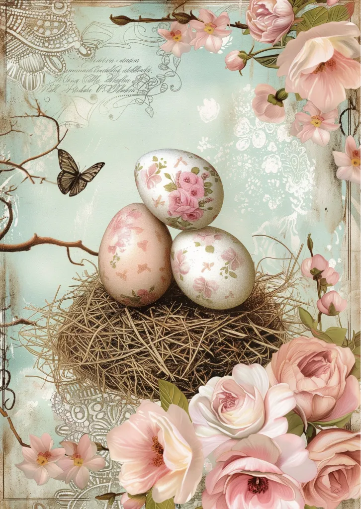 Carte postale Joyeuses Pâques : N° 5 - Fripperies