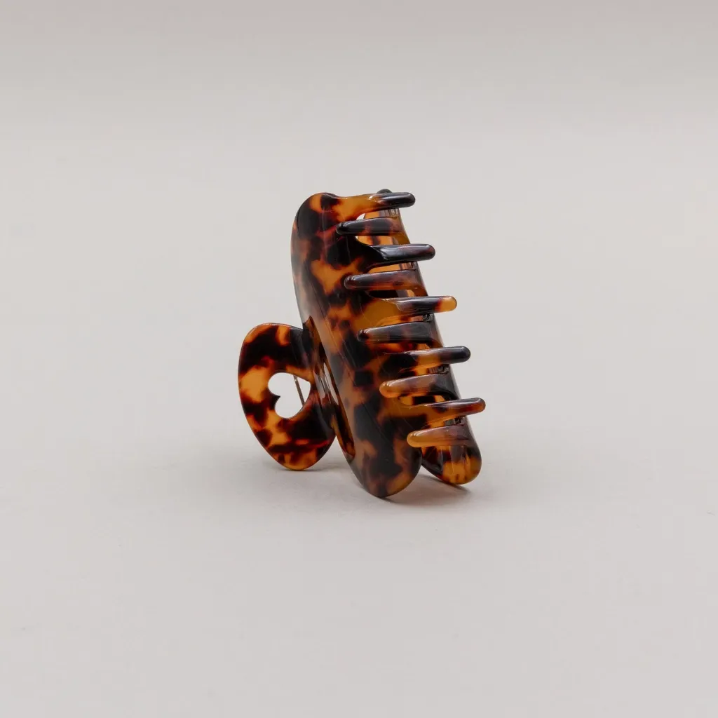 Grande pince cheveux cœur ambre  - Eulenschnitt