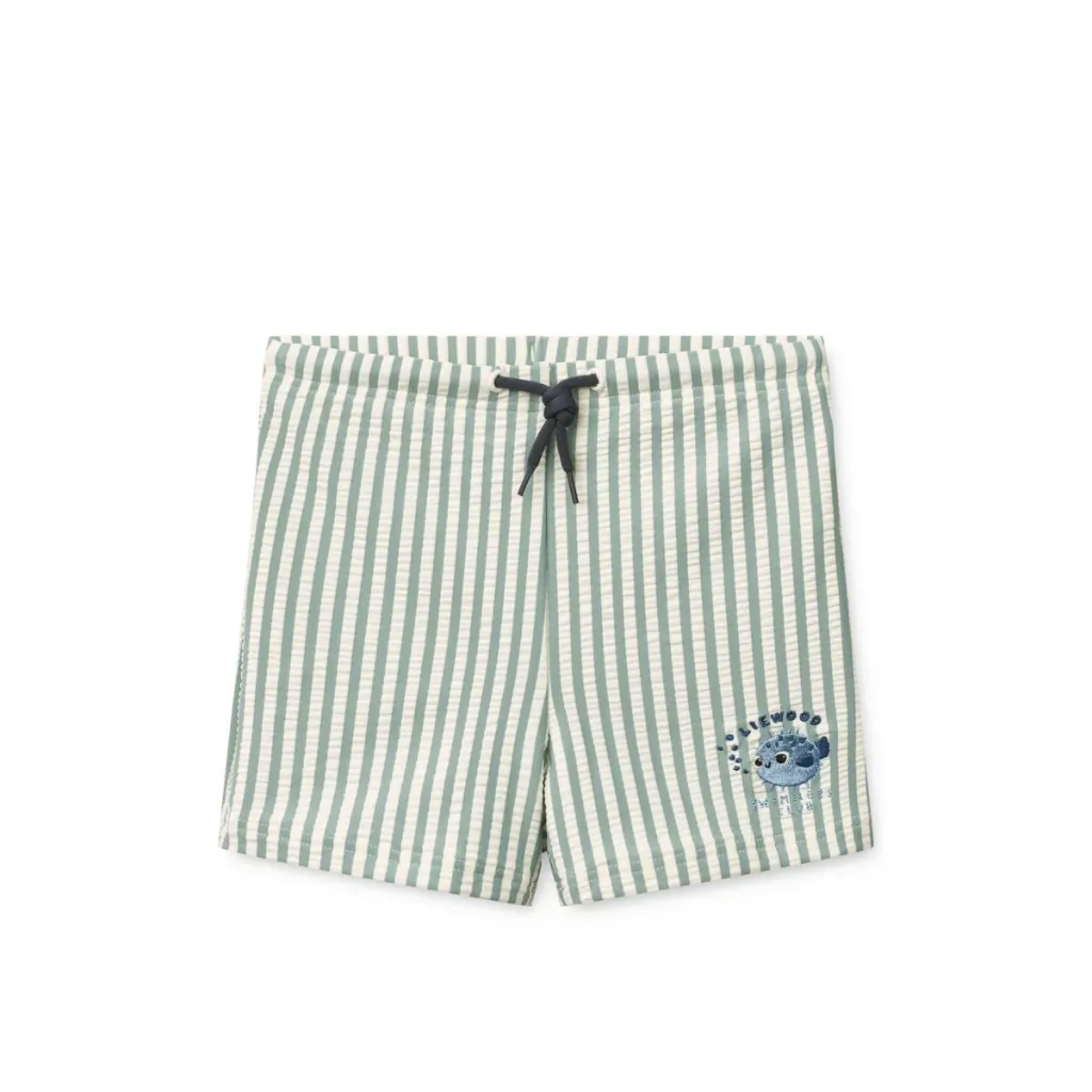 Short de bain Duke Stripe Peppermint Crisp White - Liewood