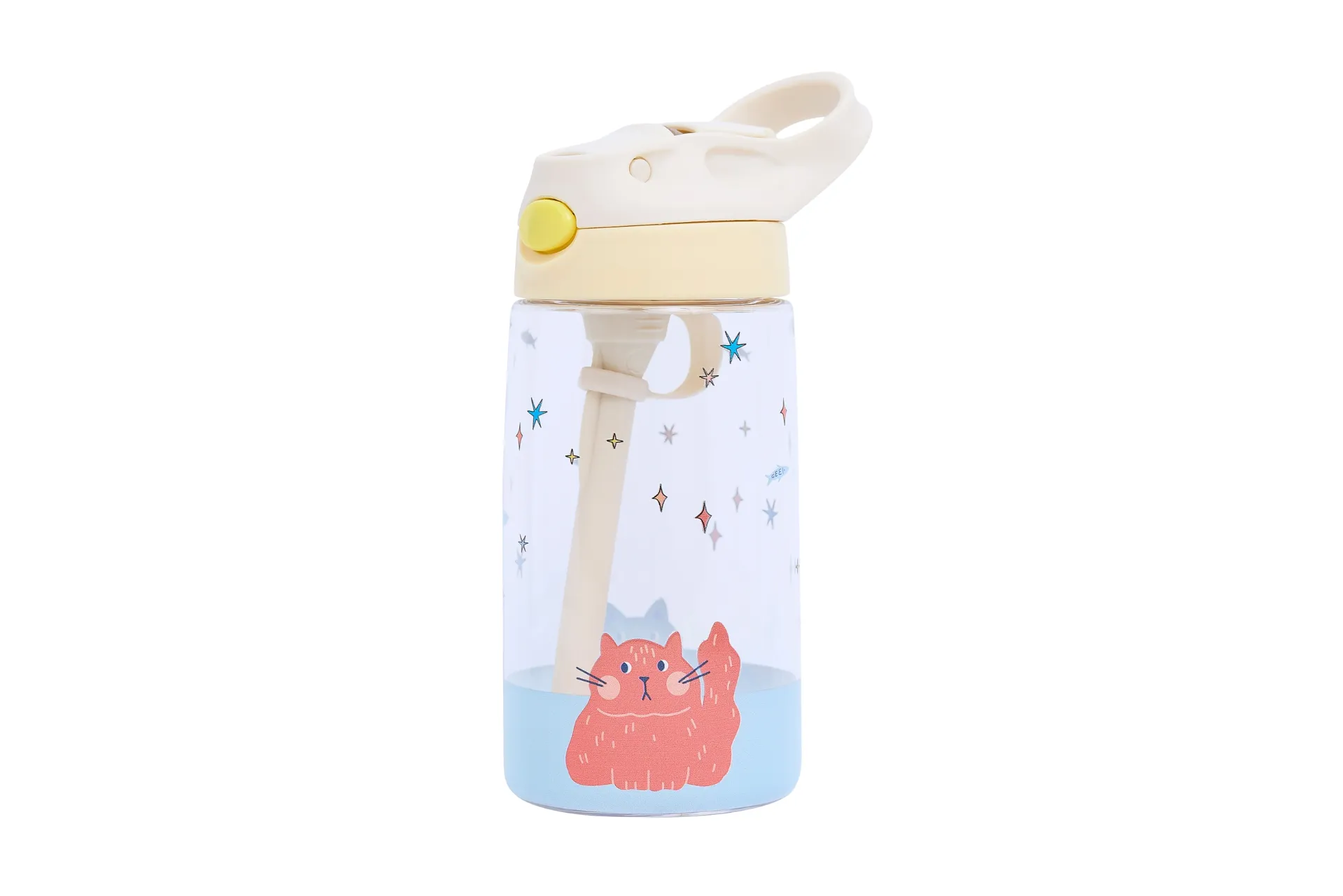 Tritan Drinkfles voor Kinderen 480 ml met Katjes Meowtiful Cats - The Cotton Cloud