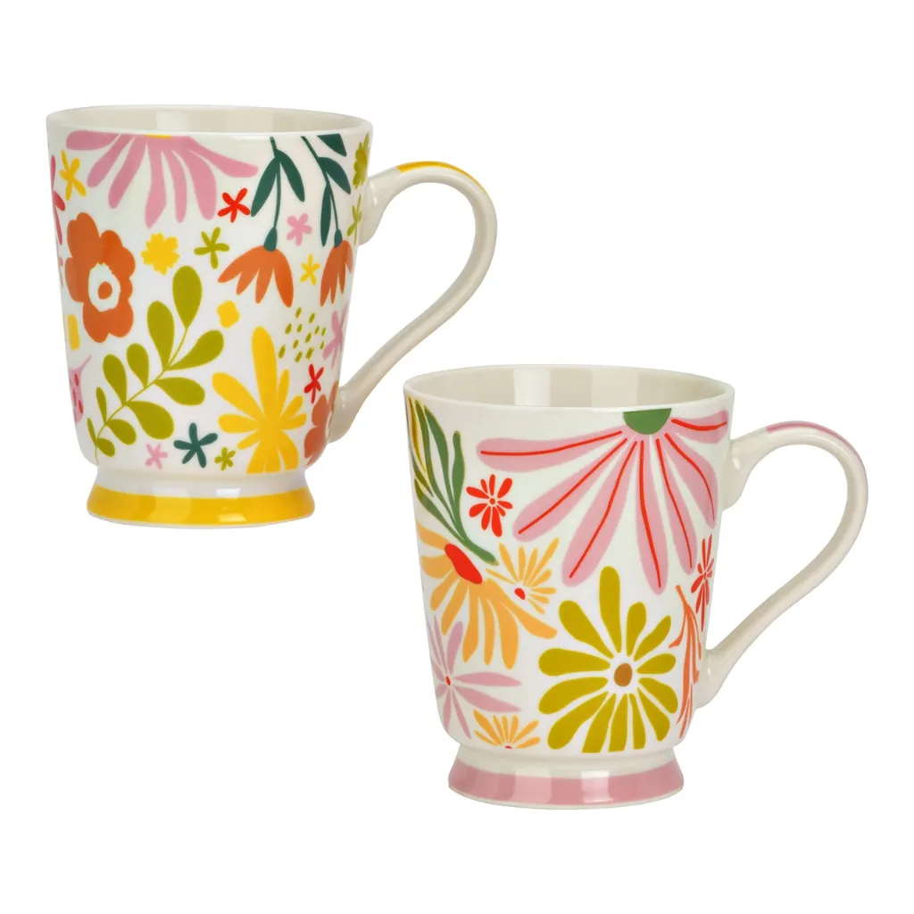 Mug en porcelaine Fleurs Rose en porcelaine -