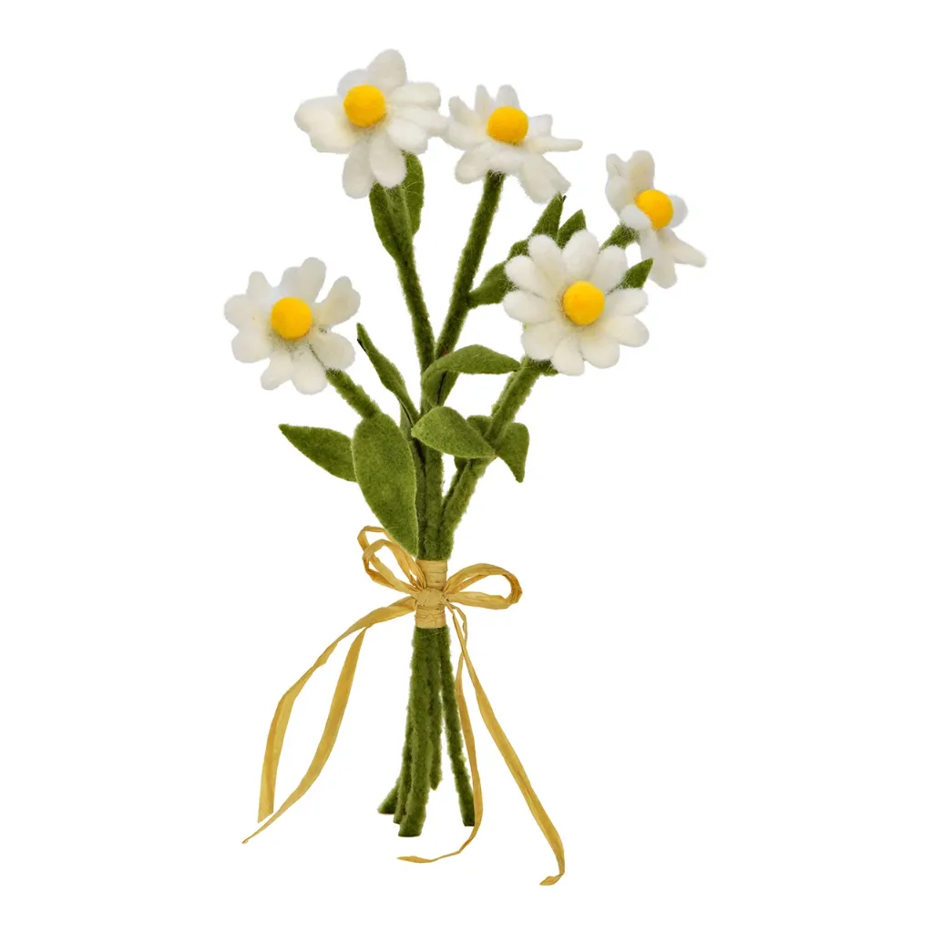 Felt Daisy Bouquet White Green - Wurm