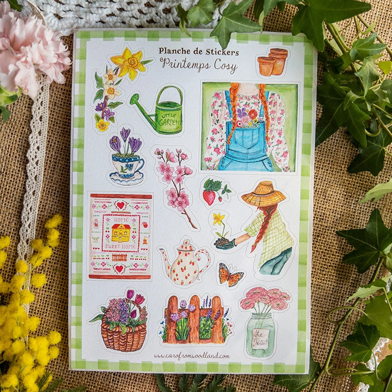Planche de Stickers A5 Printemps - Caro from Woodland