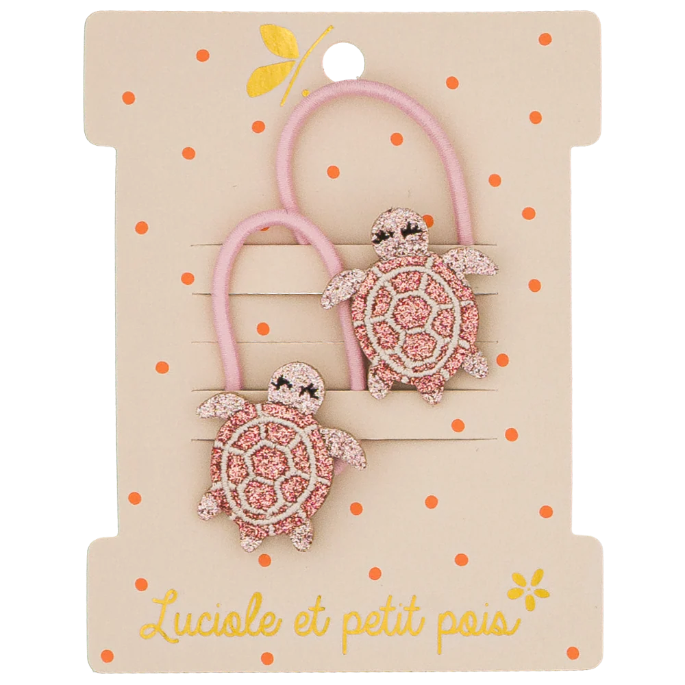 Lulu the Turtle Mini Hair Tie Pair - Luciole et Petit Pois