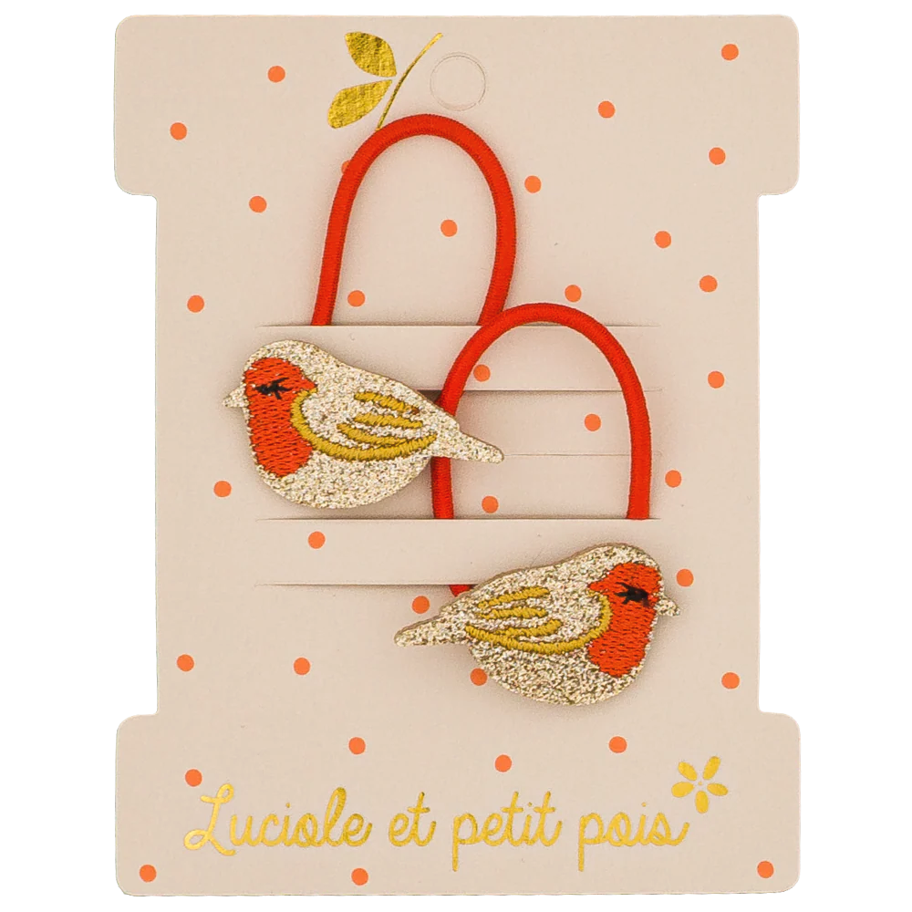 Élastiques mini paire Ruby le Rouge-gorge - Luciole et Petit Pois