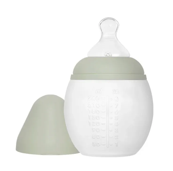 [LISTENAISSANCEADELEETNICOLAS29] Biberon Anti-colique En Silicone BibRond 240ml Sauge - Elhée