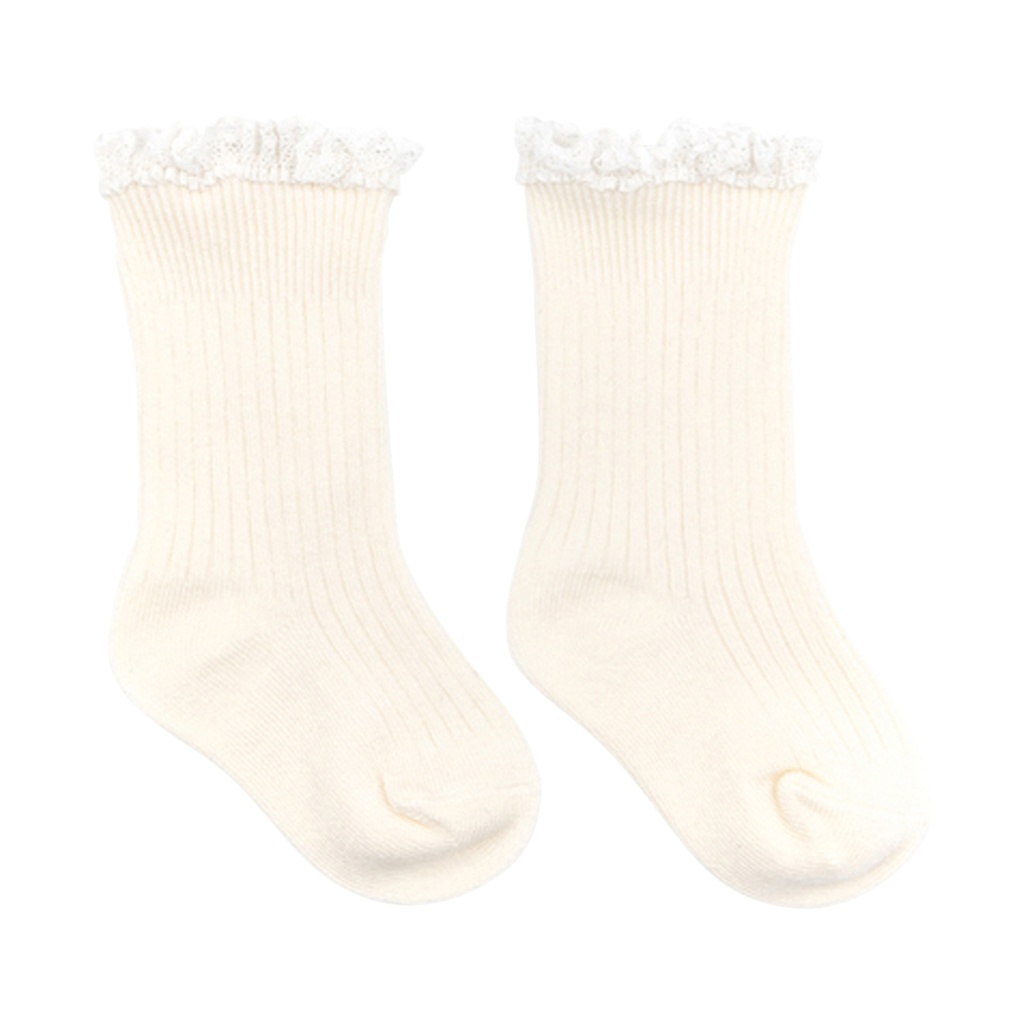Chaussettes Bimba en bambou avec dentelle Bianco 3-6 mois - Liste de naissance d'Hélène Pollart et Simon Sabbatini