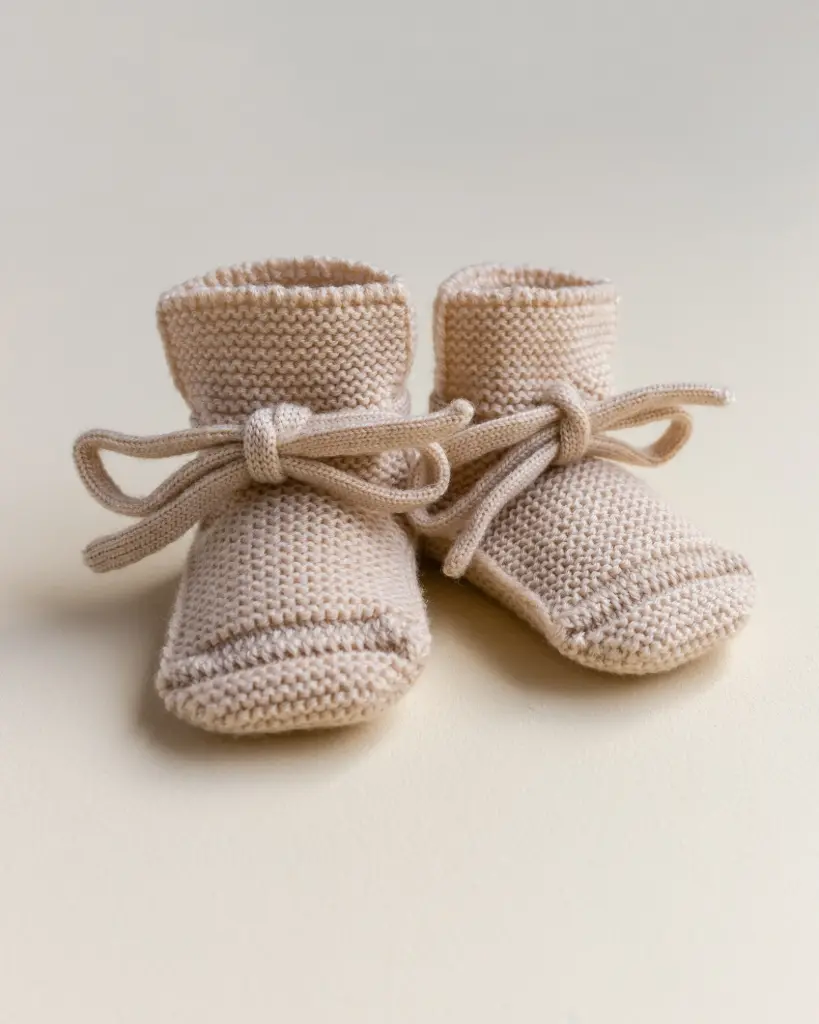 Chaussons en laine mérinos Oat 0-9 mois -